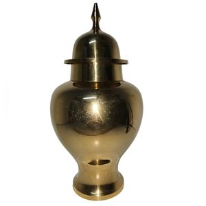 Vintage Brass Ginger Jar Or Urn